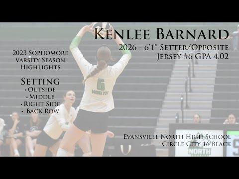 Video of Kenlee Barnard 2026 - 6'1" Setter/Opposite - Setting Highlights 2023 School Season