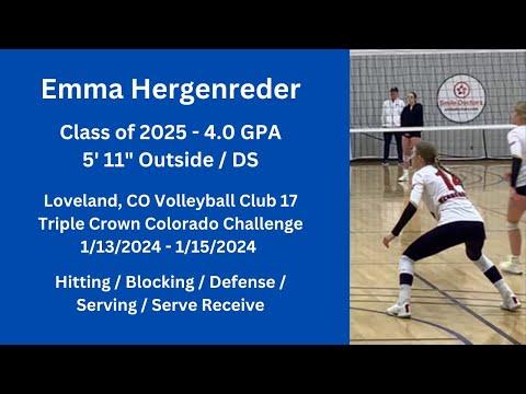 Video of 2024 Triple Crown Colorado Challenge 1/13 to 1/15 - Emma Hergenreder OH/DS - Class of 2025 - 4.0 GPA