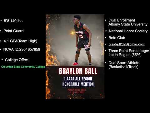 Video of  '25 Braylon Ball Junior Season Highlights|2023-2024 Season| 