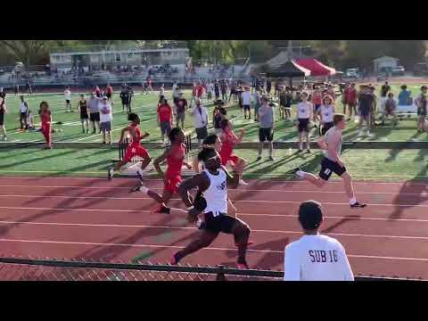 Video of Lane 2, Red Jersey, 11.32 second 100m PR
