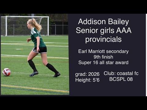 Video of 2024 senior girls AAA provincials
