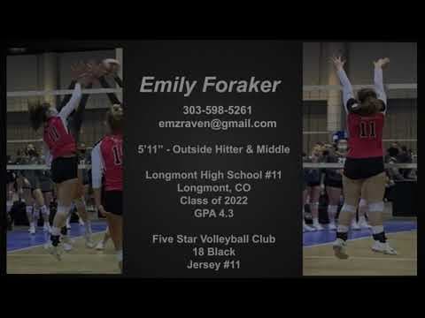 Video of 2021 CO State Regionals Emily Foraker 2022 Outside Hitter MH