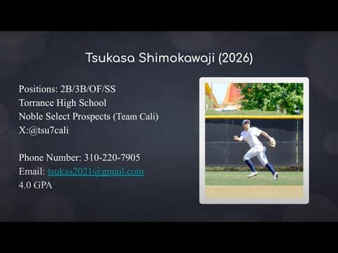 Video of Recruiting Video - Tsukasa Shimokawaji (2026) 