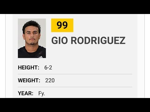 Video of Giovanni Rodriguez NCAA Fy 6’2 220 DL,MLB 
