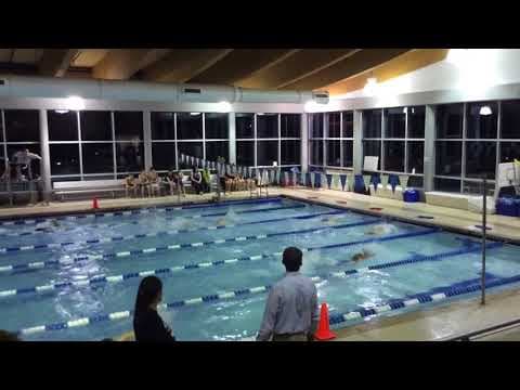 Video of 2018 Big North Championship/ Liberty Division January 25, 2018/ Diego Varona / 100-yard free / Lane 3 (gray cap) / Time 48.26