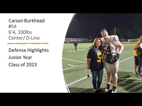 Video of Carson Burkhead Junior Season Highlights (Defense) 