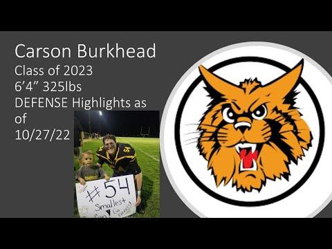 Video of Carson Burkhead Senior Defense Highlight as of 10/27/2022