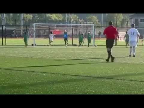 Video of Kaedyn Holmes slide tackling goal