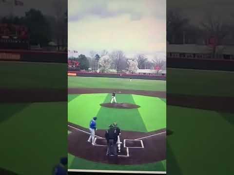 Video of Jordan Linderer LHP vs. #17 KCKCC 2 strikeouts and line drive to center 8 pitches (8 strikes)