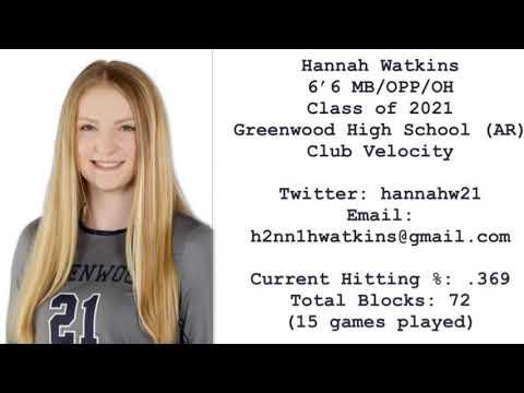 Video of 2019 21’ Hannah Watkins Highlights 6’6 MB vs Greenbrier