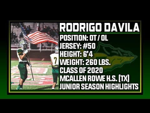 Video of Rodrigo Davila OT/OL (Junior Highlights)