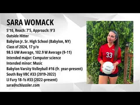 Video of Sara Womack - Class of 2024 - Volleyball Recruitment Video