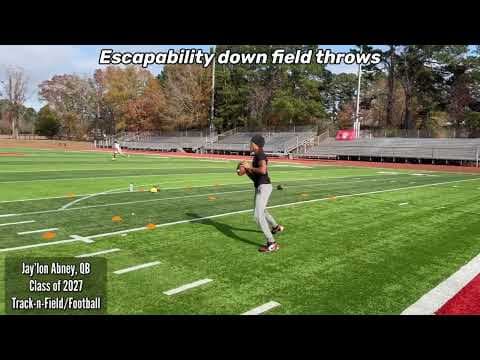 Video of Footwork, checkdowns, and downfield throws.
