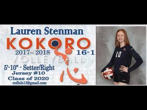 Video of Lauren Stenman - 2018 Kokoro Club Volleyball Game Highlights - A