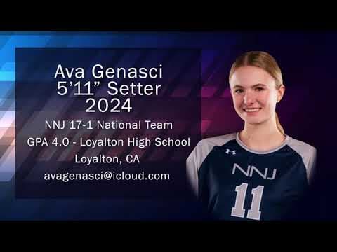 Video of Ava Genasci 5'11" Setter May highlights