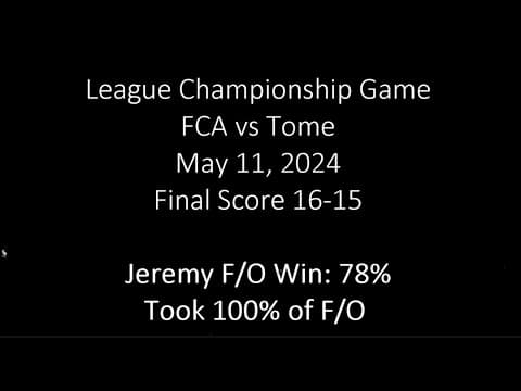 Video of Jeremy Faceoff Championship Game Highlights