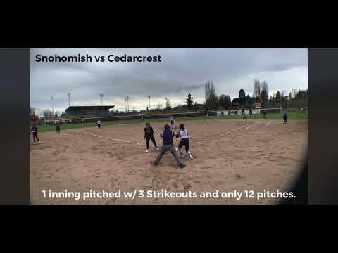 Video of Skyla Bristol (#14), pitching highlights against Cedarcrest. 4/1/2022