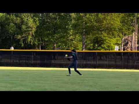 Video of fly ball caught in the outfield 