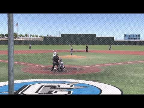 Video of Jaden Davis solid base hit up the middle