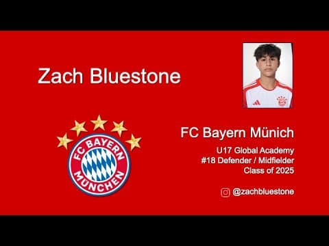 Video of Zach Bluestone FC Bayern Munich Global Academy 2023/24 season second-half highlights