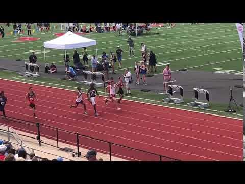 Video of 2018 Grant 100 (10.97) @ State (Lane 3 white top/red shorts)