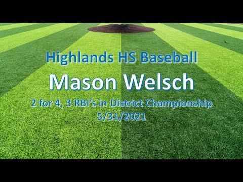 Video of District championship. 2 for 4. 3 RBI