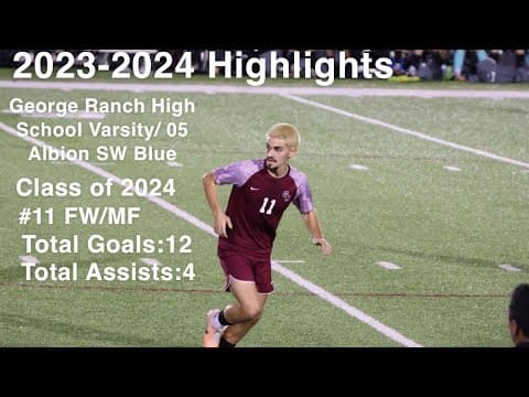Video of 2023-2024 Soccer Highlights