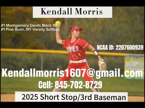 Video of Kendall Morris (grad yr. 2025) Spring 2023 highlight recruiting video
