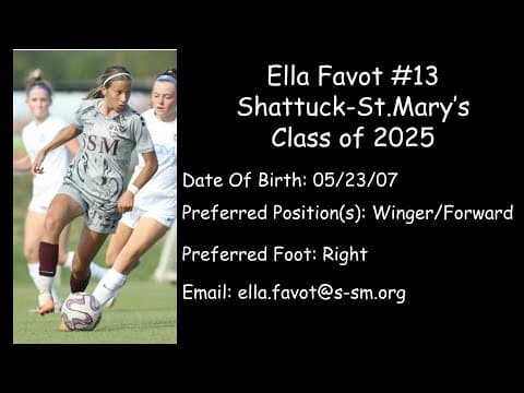 Video of Ella Favot, 2025 graduate, SSM highlights