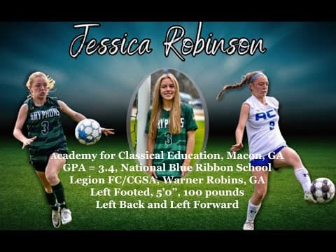 Video of Jessica Robinson Soccer College Video 1 - 2/2024
