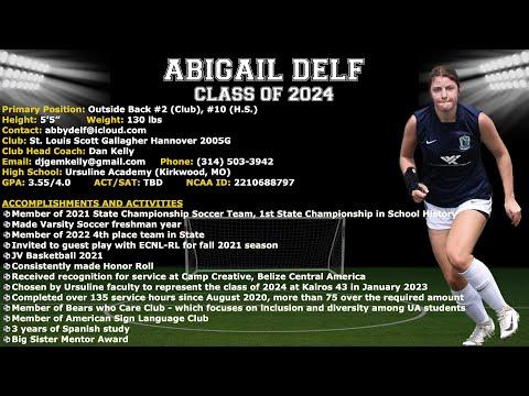 Video of Abby Delf--Soccer College Recruitment video  