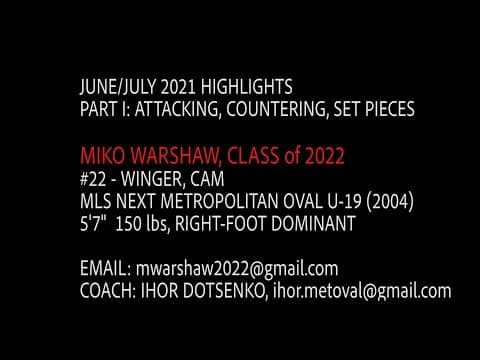 Video of June/July2021-Build Up, Possession, Defense