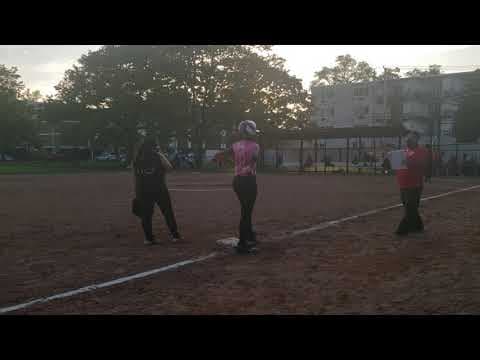 Video of Playing club softball championship game