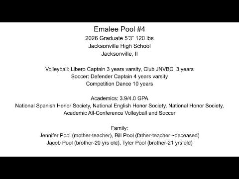 Video of Emalee Pool Highlight Reel