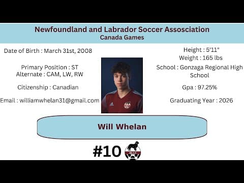 Video of Will Whelan (Class of 2026) - Highlight Reel