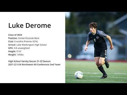 Video of Luke Derome | Center Back | 2022 Phoenix ECNL Showcase