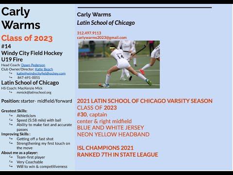Video of Carly Warms ('23) Latin School of Chicago 2021 Varsity Field Hockey Season