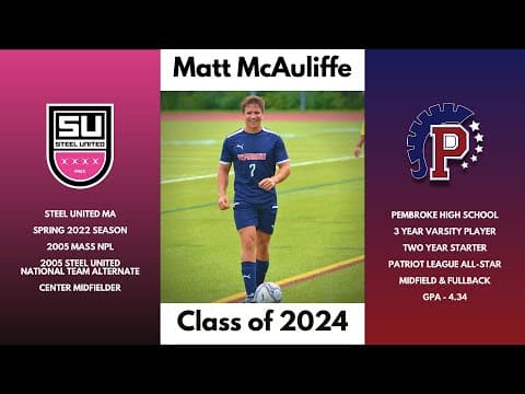 Video of Matt McAuliffe (2024) - High School Soccer Highlights