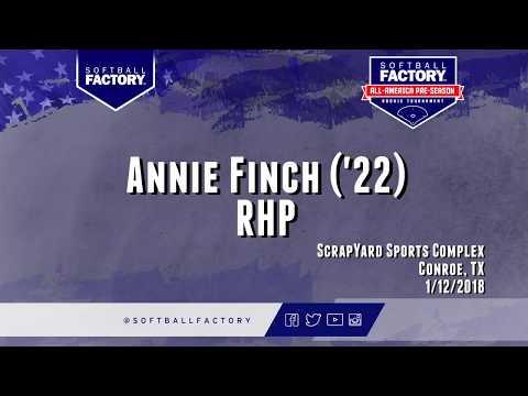Video of Annie Finch - RHP,  1st   -  January 2018 skills video