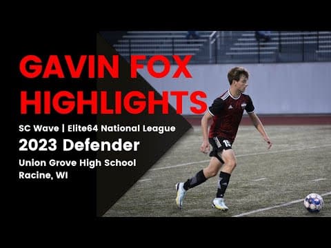 Video of Gavin Fox #15 Class of 2023 Defender Union Grove High School (17-2-0) Conference Champions