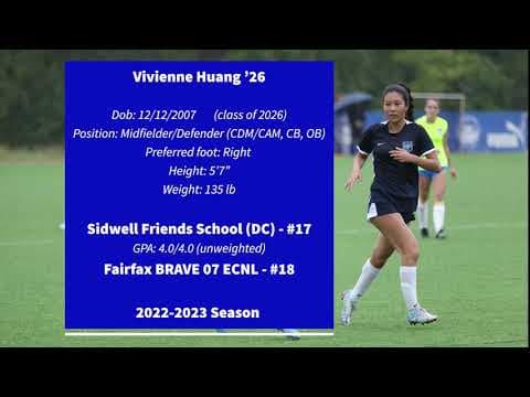 Video of Vivienne Huang- Highlights 22-23 ECNL Season