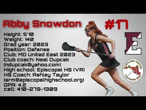 Video of Abby Snowdon 2023 (Defense) - 2021 Highlights