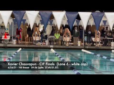 Video of 100 Breast (age 16) 4/24/21 - CIF Finals.  59.06