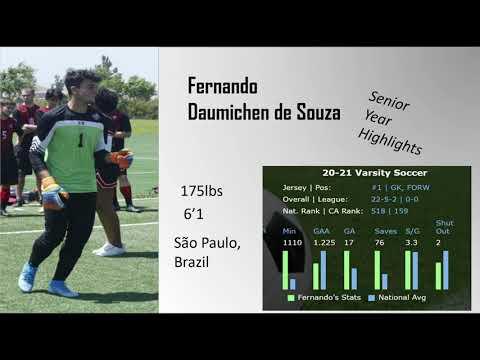 Video of Fernando Daumichen de Souza - GK- Highlight- Senior season 