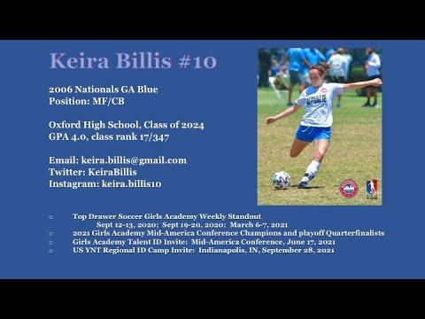 Video of Keira Billis MF/CB - class of 2024 highlights