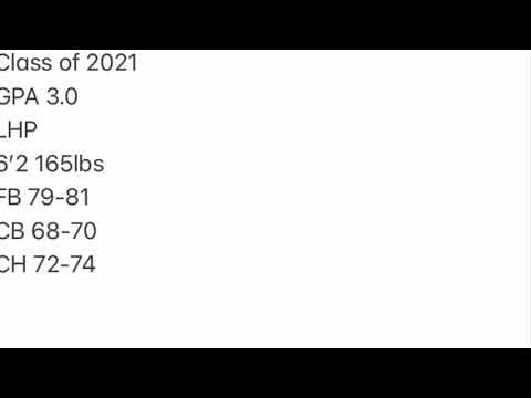 Video of Summer 2020 Pitching Highlights 