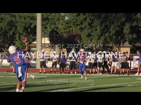 Video of Hayden Hawthorne Class of 2022 Football Highlights 