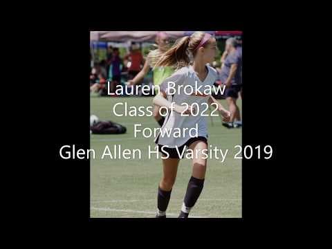 Video of Lauren Brokaw Highlight Video- Glen Allen HS Varsity Soccer 2019