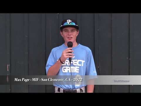 Video of Max Page 2022 Perfect Game Showcase
