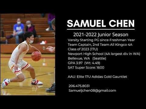 Video of Samuel Chen #0 (2023) 3yr starting PG Newport HS 2021-22 Junior Yr Highlights